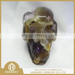 Crystal Hand Carving Amethyst Skull for Sale With High Quality Geode Good for Art Collection thumbnail-1