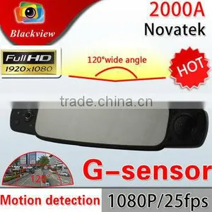 2013 New Car Mirror With G-sensor 1080P Full HD 120 Degree Wide Angle Camera the Registrar Rear View Car DVR Night Vision 2000A thumbnail-1