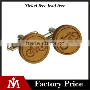 Fashion Jewelry Mens Gift Bicycle Wooden Cufflinks thumbnail-1