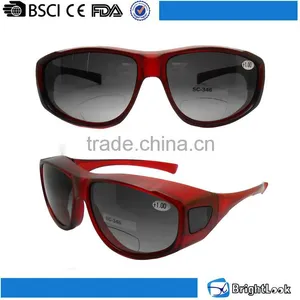 2016 Novelty New Style Customized Unisex Red Frame Double Lenses Bifocal Polarized Sports Reading Sunglasses thumbnail-1
