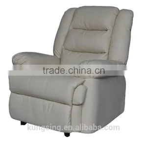 White Leather Rocker Recliner Sofa thumbnail-1