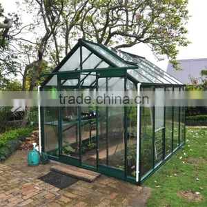 Super Elegant 4mm Safety Toughened Glass Greenhouse With Strong Aluminium Frame thumbnail-2