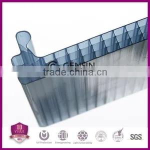 High Quality 6/8/10mm U-lock 4-wall Rectangular Structure Polycarbonate Panels 600mm thumbnail-2