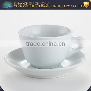 Classical White Porcelain Hotel Restaurant Bulk Tea Cup and Saucer thumbnail-1