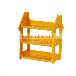 3-Shelf Multifunction Shelving Unit Plastic Storage Rack With Home Shape Wine Organizer thumbnail-5