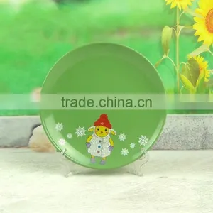 Ceramic Type Children Plate With Cartoon Decal and Soild Color thumbnail-1