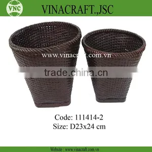 Bamboo Waste Baskets Set of Two thumbnail-1
