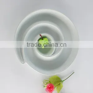 Hospitality Hotel Supply Candy Plate Round Porcelain Compartments Tray thumbnail-6