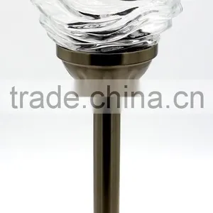 120mm Crackle Ball Stainless Steel Solar Garden Lawn LED Path Light thumbnail-2