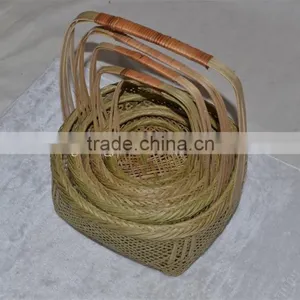 Wholesale Cheap Bamboo Basket With Handle Woven Basket thumbnail-2