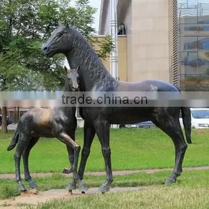 Copper Mother and Baby Horse Statue for Sale thumbnail-1