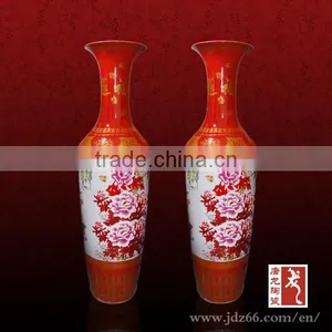 2014 New Product Huge Red Color Decorative Ceramic Vase thumbnail-1