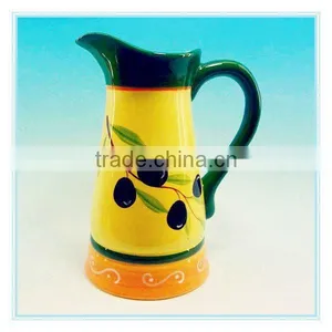 USA Hot Sale Huge Yellow DeHua Ceramic Pitcher With Handle thumbnail-1