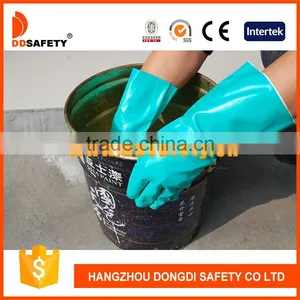 Green Nitrile Industry Glove With Flock Lined Straight Cuff thumbnail-1