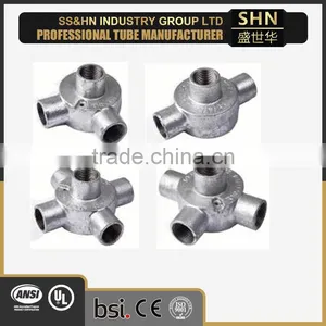 20mm and 25mm Electrical Galvanized 2 Way (Angle) Back Entry Junction Box thumbnail-1