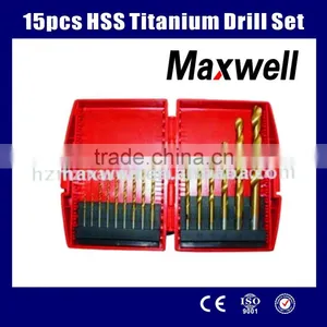 15pcs HSS Titanium Drill Set thumbnail-1