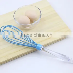Blue Wire Loops Acrylic Handle Silicone Whisk for Egg thumbnail-2