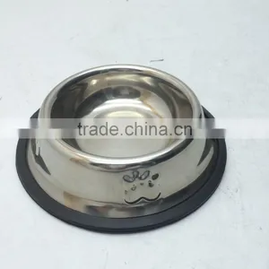 Hot Sell Dog Bowl With Side Grip Handle Rubber Ring Metal Stainless Steel Eating Surface Animal Pet Feeder/waterer thumbnail-4