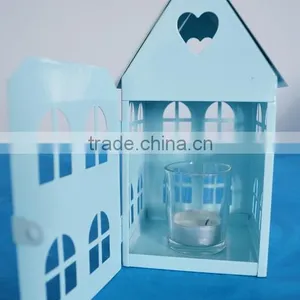 Fashion Little House Heart Metal Candle Holder Iron Lantern Home Decoration Chirstmas Decoration Farol de Metal thumbnail-3
