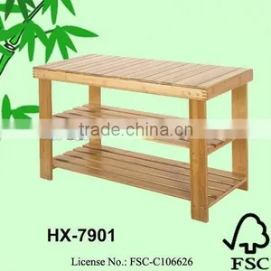 FSC Certificated China Manufacturer Three Layer Bamboo Shoe Rack thumbnail-1