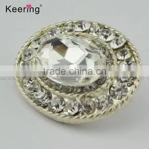 Keering-made Vogue Oval Rhinestone Alloy Button for Shirts WBK-1466 thumbnail-3
