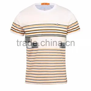 Mens Private Label White Stripe Cotton Solid t Shirt thumbnail-1