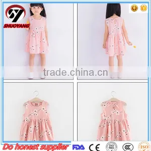 Fashion Girls Linen Kids Sleeveless Lace Boutique Dress thumbnail-3