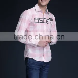 Fashion Long Sleeve Casual Design High Quality 100%Cotton Check Men Shirt thumbnail-5