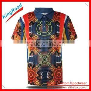 Custom Professional 100% Microfiber Polyester Heat Transfer Printing Polo Shirts thumbnail-1