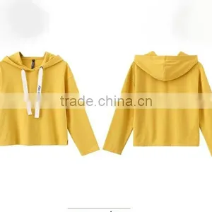 Hot Sale Women Short Sweatshirts Blank Black Hoodies thumbnail-3