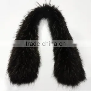 Myfur Real Animal Fur Raccoon Fur Made High Quality Fur Collar Hooded for Winter Garment thumbnail-1