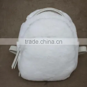Myfur Fashion Ladies Real Rex Rabbit Fur Backpack Bag Customized Women Bag thumbnail-2