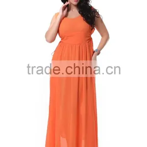 Women Chiffon V Neck Sleeveless Cocktail Party Evening Gown Long Dress thumbnail-4