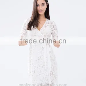 Regular Fit Adjustable Straps Wrap Front Lace Robe Fashion Sleeping Robe for Women 2016 thumbnail-1