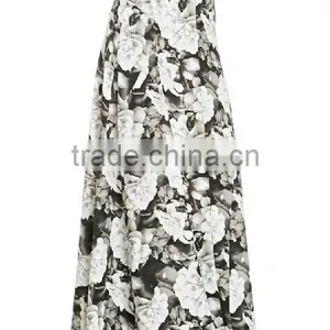 Floral Printed Wide Leg Maxi Pants for Middle Age Woman thumbnail-3