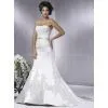 High Quality Satin Lace Material Appliqued Beaded Mermaid Bridal Wedding Gown Custom Made thumbnail-1