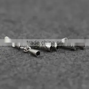 New New Design Thailand Sterling Silver Hook and Eye Clasp Cord Tip With Big Hole thumbnail-4