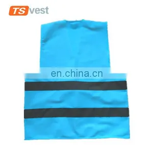 120gsm 100% Polyester Knitted Fabric Blue Safety Vest for Men thumbnail-2