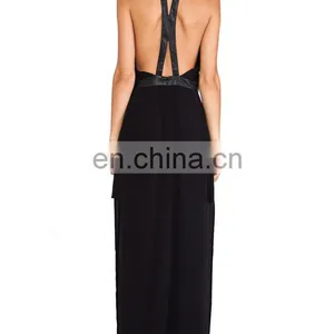 CHEFON Women Black Sexy Party Maxi Dresses thumbnail-3