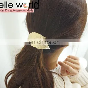 New Elegant Metal Feather Barrette Hair Clips for Women thumbnail-1
