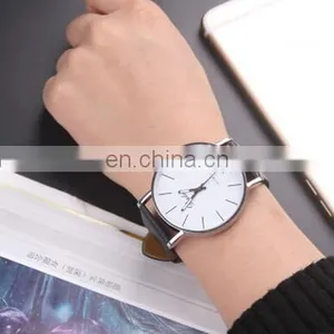 Big Dial Transparent Hollow Skeleton Simple Wristwatch Women Watches Fashion Casual Leather Couple Table Dress Watch thumbnail-4