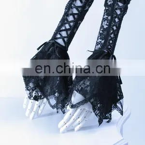 Gothic Laced Fingerless Gloves-sleeves thumbnail-1