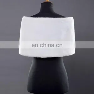 Grace Karin Ladies Faux Fur Elegant Winter White Bridal Wedding Shawls And Wedding Wraps CL2614 thumbnail-2