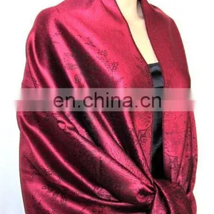 Silk Shawl Made by Silk and High Quality Acrylic (JDS-030_1401#) thumbnail-1