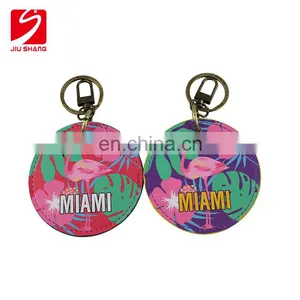 Eco Friendly Manufacturers Colorful Leather Keychain With Logo thumbnail-1