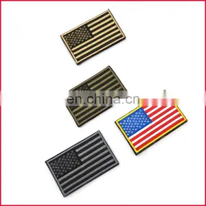 Wholesale American Flag Iron on Embroidered Patch With Gold Border thumbnail-4