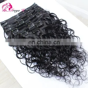 Raw Indian Curly Hair Clip in Hair Extensions for African American thumbnail-1