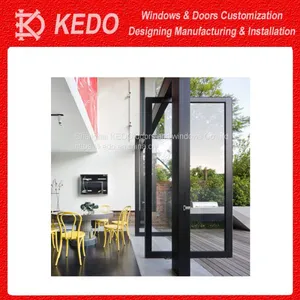 Simple Front Design Security Metal Aluminum Pivot Door Design thumbnail-1