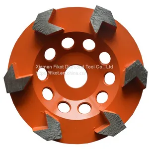 Arrow Shape Tornado Grinding Cup Wheel Diamond Grinding Cup Wheel Disc for Concrete Granite Marble Stone thumbnail-1