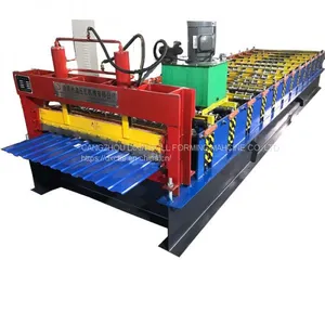 Roofing Tile Trapezoidal Wall Panel Steel Cold Roll Forming Machine With High Speed thumbnail-1